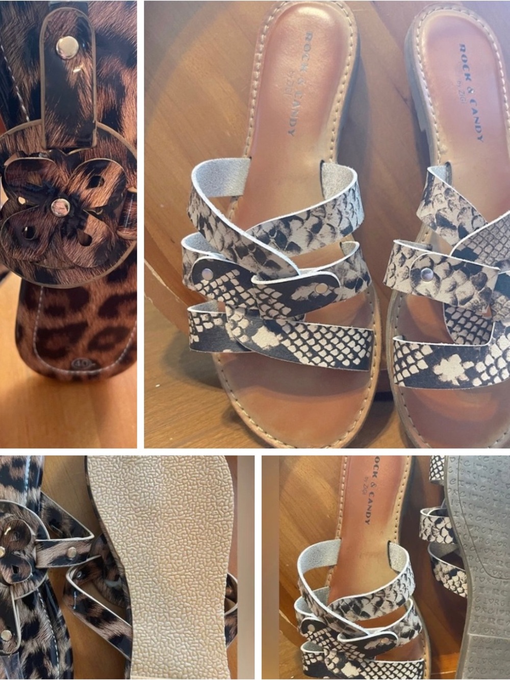 Womens size 8 | 2 pairs of animal print sandals